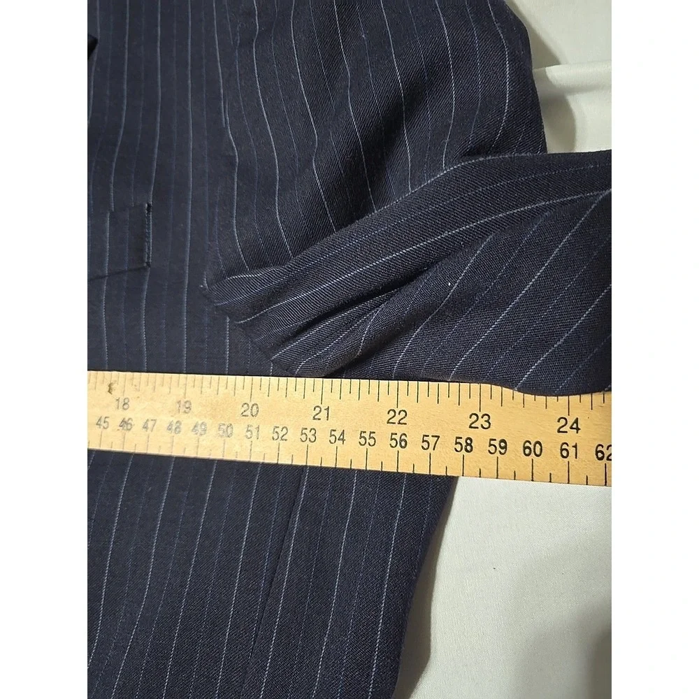 Chaps Ralph Lauren Blue Pin Stripe Men's  WOOL SPORT COAT 42L blazer suit jacket